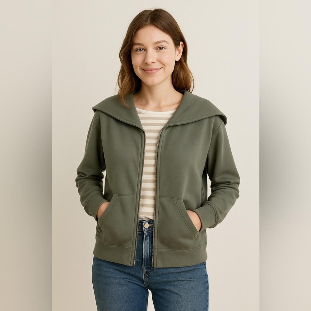 Under The Canopy Gray Zip Up Sweatshirt Sz XL